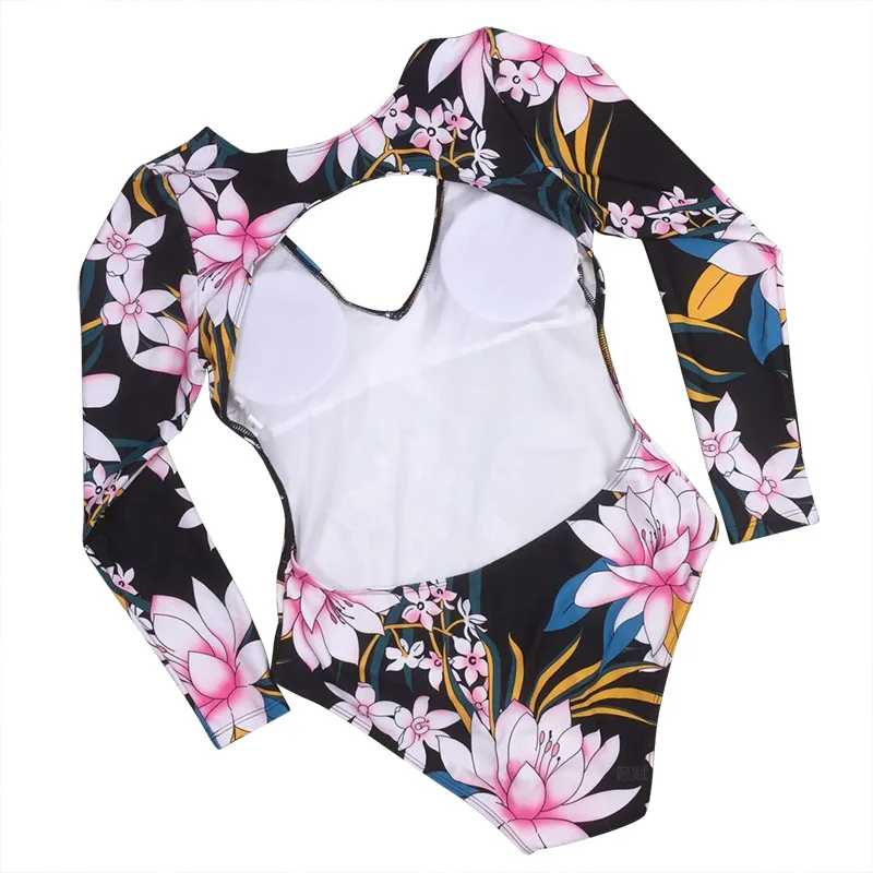 Women\'s Sexy Long Sleeve Bikini, Backless Swimsuit, Surfing Beachwear, Summer Swimwear, One Piece Bodysuit