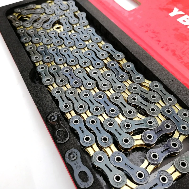 YBN Bicycle Chain Ultralight Black Gold Silver Half All Hollow 10 11 12 Speed Chain MTB Mountain Road Bike Chain for Shimano