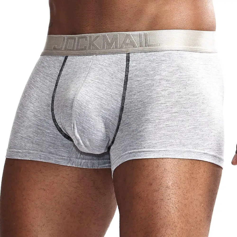 JOCKMAIL Sexy Men Underwear U convex pouch boxers Skin Partition Modal Mesh Breathable boxershorts Male Underpants Young Gay