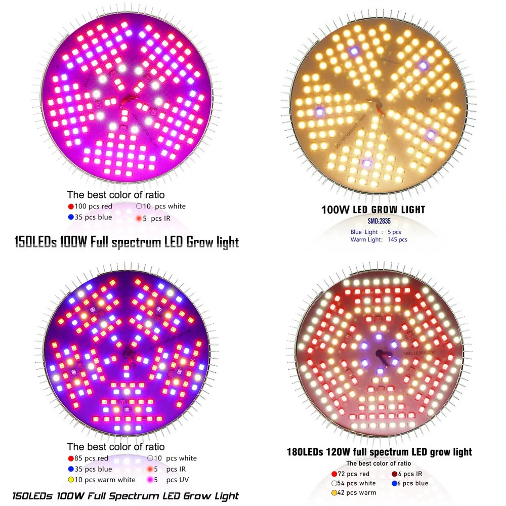 Full Spectrum LED Grow Light, Phyto Lamp, luzes interiores, mudas, flor, barraca, Growbox, E27