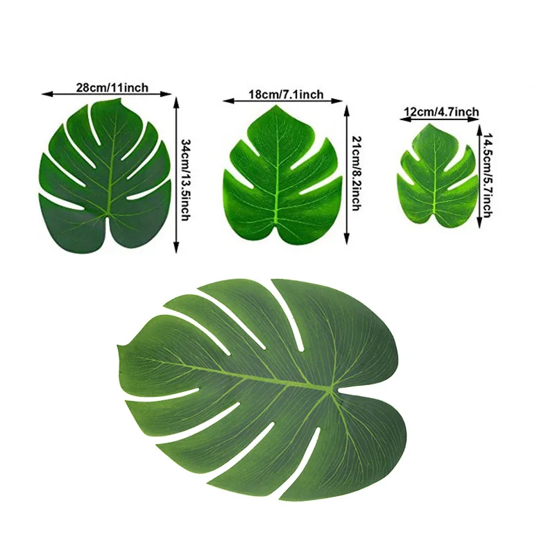 feuille de palmier déco anniversaire feuille Feuilles de Palmier Tropicales Artificielles, Fausse Plante pour le Thème de Luau Hawaïen, Décor de