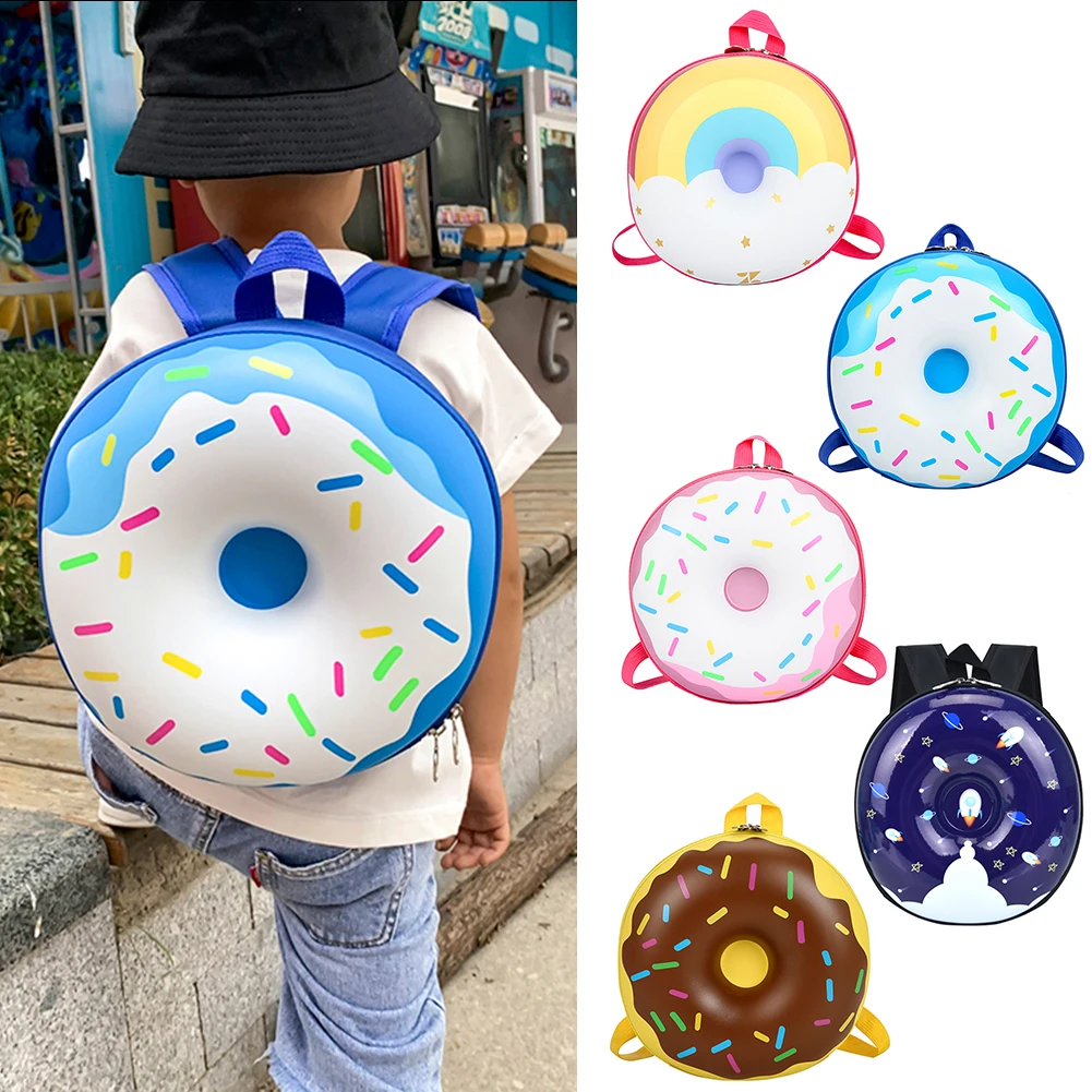 Kids Cartoon Backpack Children Boy Girl Schoolbag Lovely Rainbow Donut Bagpacks Multi-functional Children Kids Festival Gifts