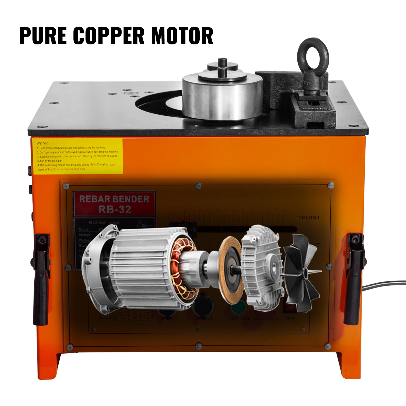 VEVOR-cortador de barras de refuerzo hidráulico eléctrico, con pedales de pie, 3000W, 110V, velocidad de flexión 6-7 S, 6mm-32mm para doblar barras de acero