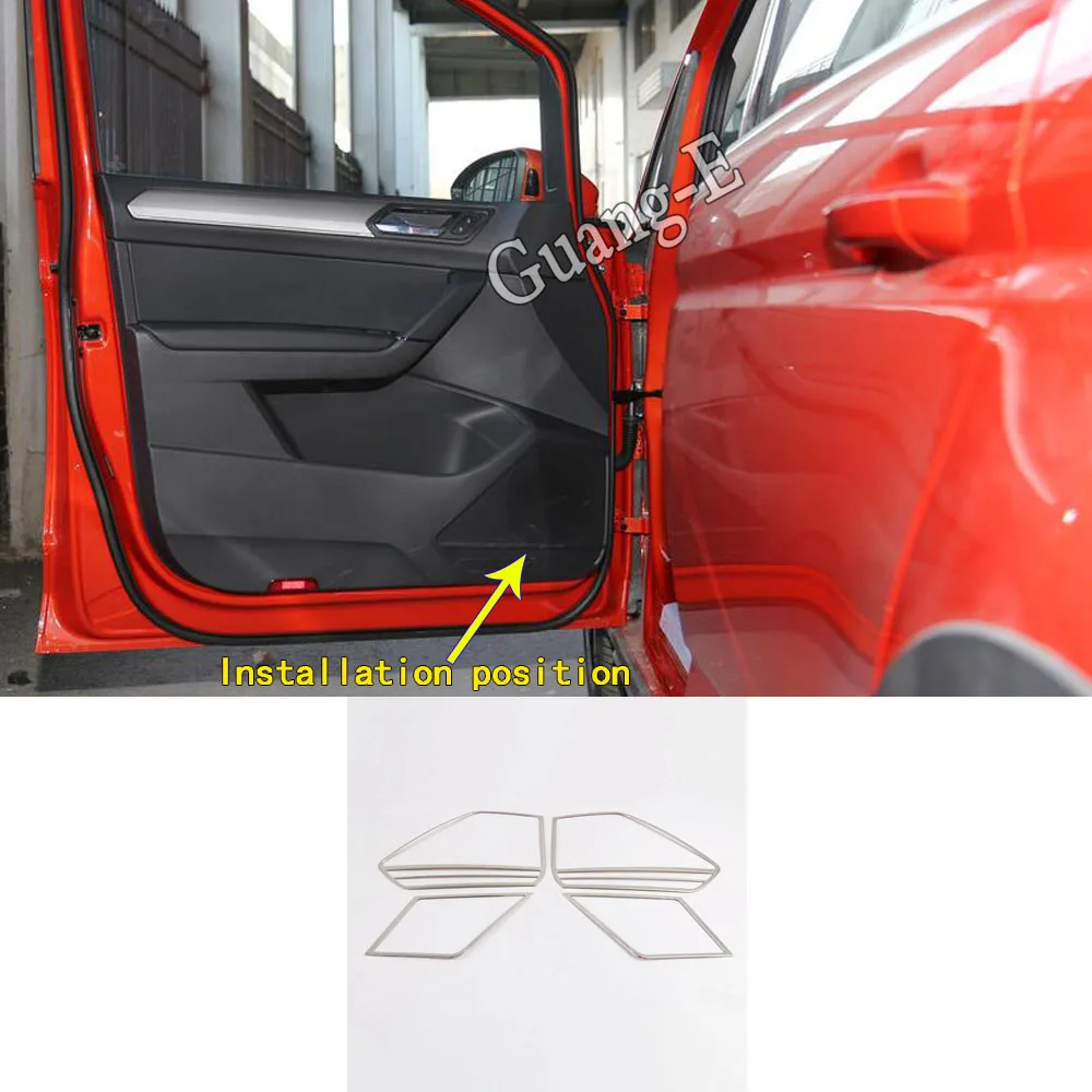 Car Door Panel Stick Inside Audio Speak Sound Cover Ring Circle Trim Parts For VW Volkswagen Touran L 2016 2017 2018 2019 2020