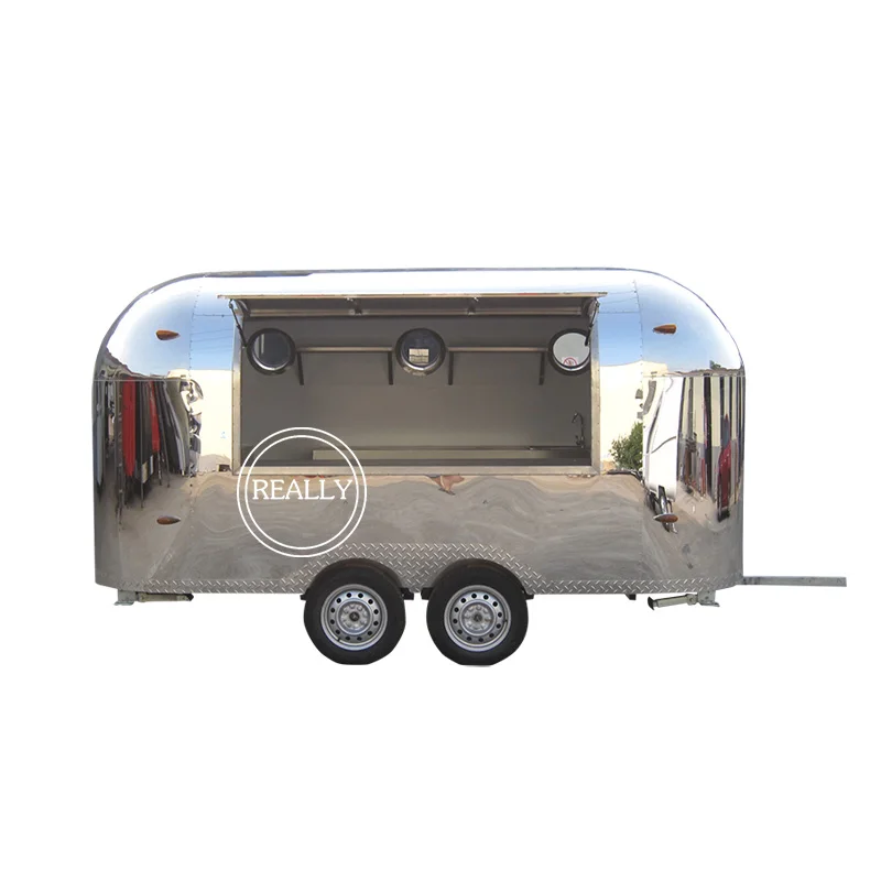 Stainless steel Airstream food truck catering Airstream EU standard food trailer