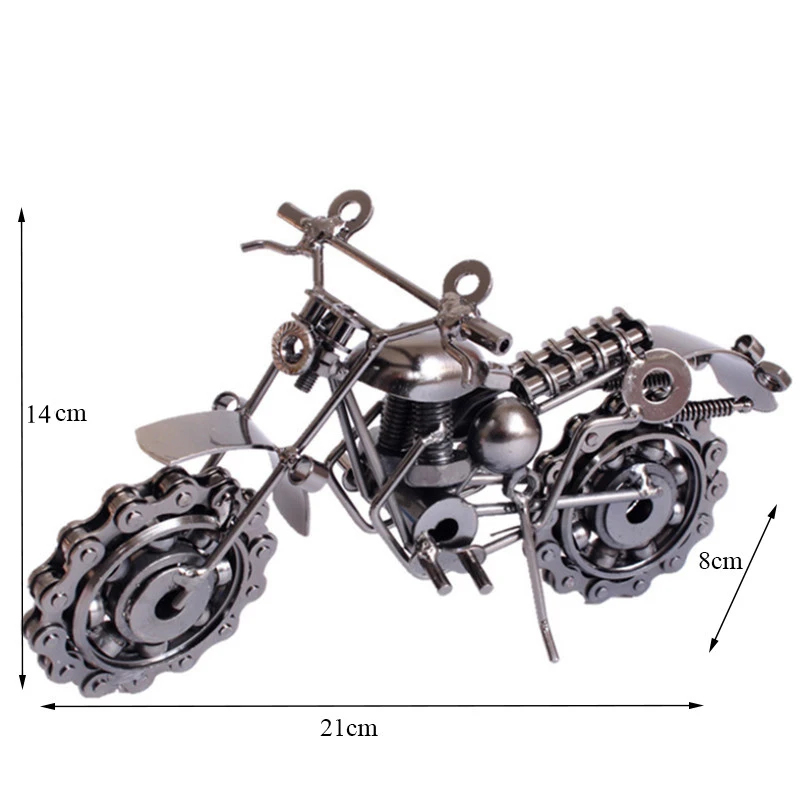 21 cm metalen retro motorfiets model motor beeldje ijzer motor prop handgemaakte jongen cadeau kind speelgoed thuiskantoor decor collectie