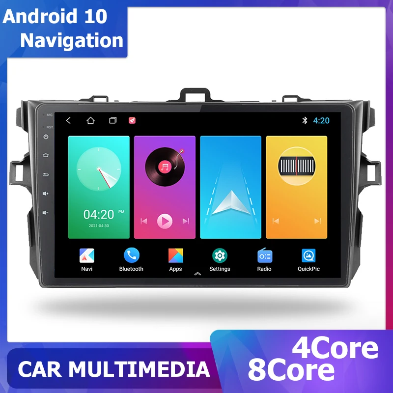 GPS Navigation Auto Radio Android 11 for TOYOTA COROLLA E140 E150 2006-2011 Sat Navi 6+128 carplay 1280*720 8core DSP Multimedia