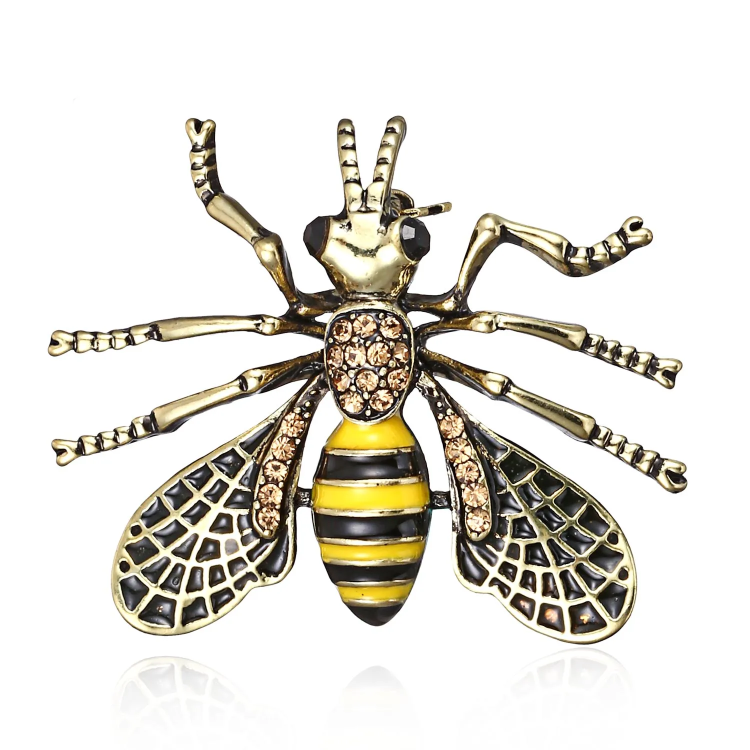 Rinhoo Zarte Kleine Biene Brosche Kristall Strass Insekt Ant Fliegen Bee Tier Honigbiene Emaille Pins Broach Nadel Abzeichen Geschenke – Detail 33