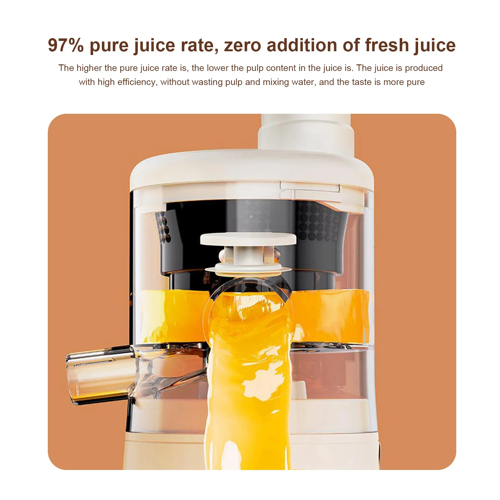 Small Juicer Screw Cold Press Extractor Filter Free Easy Wash Electric Fruit Juicer Machine Large Caliber Multi-Color