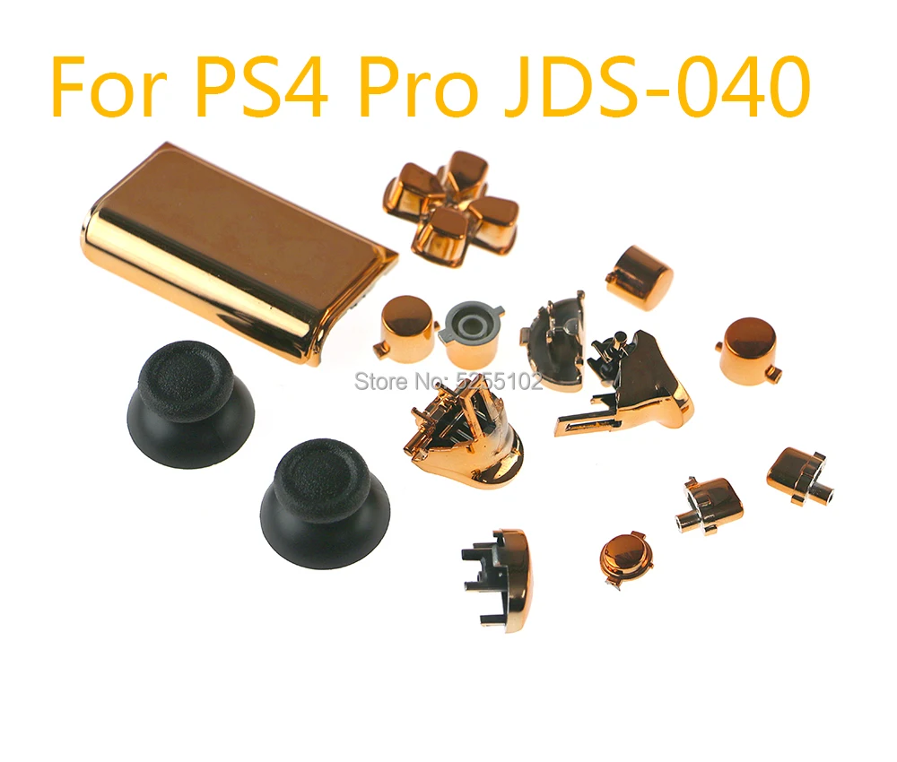 60sets Plating ABXY Trigger Button Dpad L1 R1 L2 R2 Direction Key W Analog Joystick Cap For Sony PS4 Pro Slim Controller JDS-040