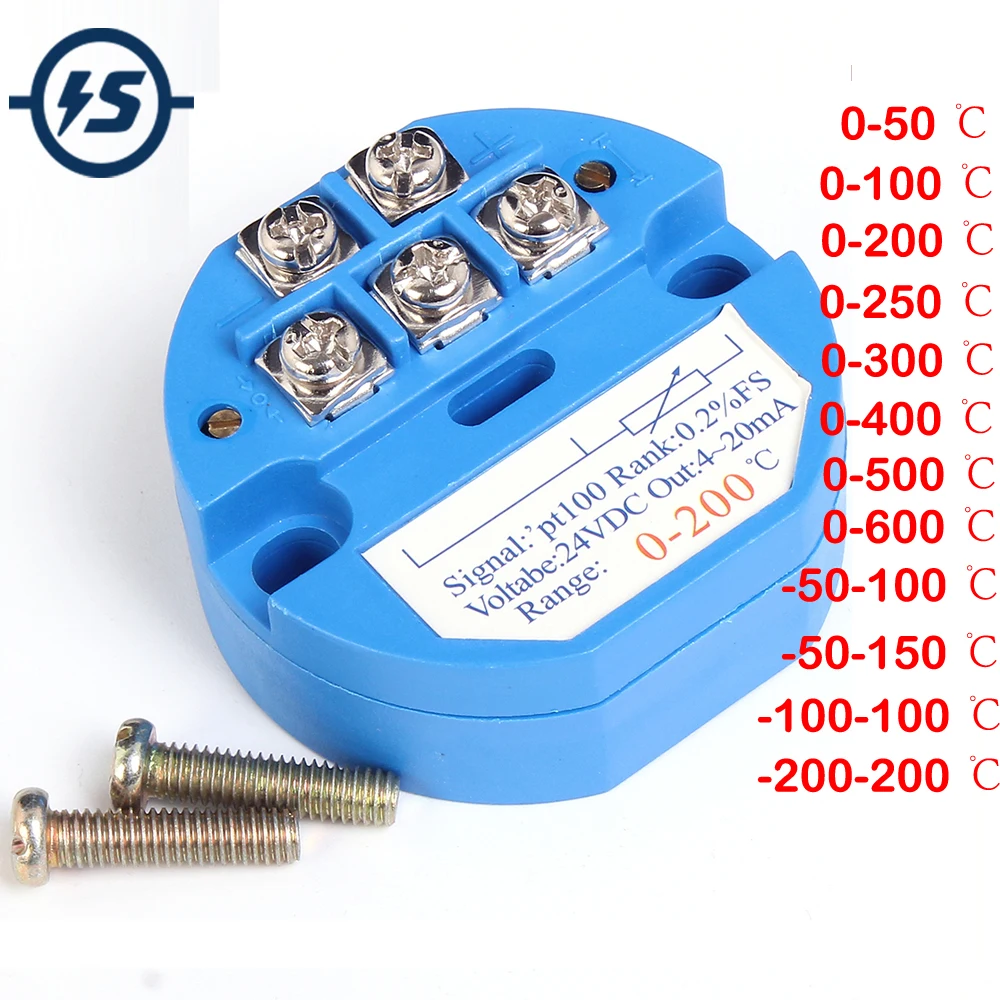 Modulo rivelatore isolato trasmettitore sensore di temperatura RTD PT100-200-200 Celsuis 0-600 Celsuis 4-20MA