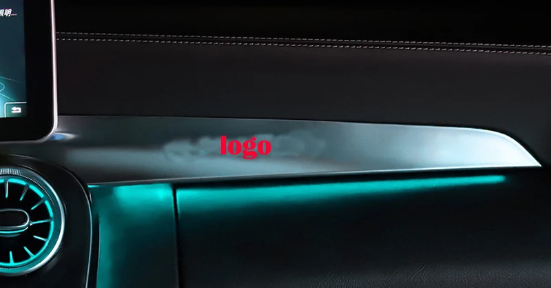 Atmosphere Lamp Cover MB Co-pilot Neon Ambient Light For Mercedes-Benz C/GLC class W205 X253 2014-2020 LED 3/12/64 Colors