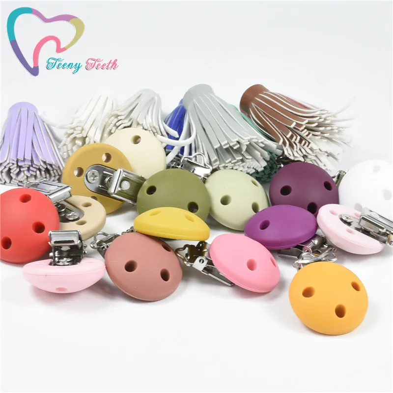 50 Pcs Silikon Bulat Teether Dot Klip DIY Baby Pacifier Dummy Tumbuh Gigi Penenang Keperawatan Perhiasan Mainan Aksesori Dudukan Klip