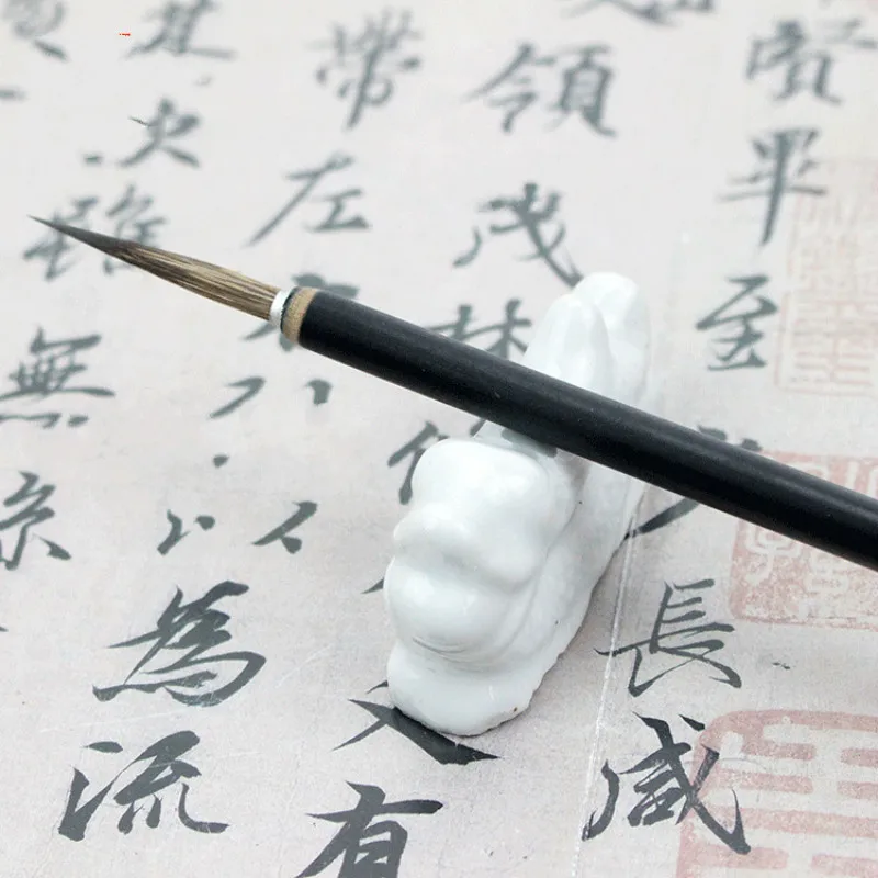 6pcs/lot Chinese Calligraphy Brush Copper Head Hook Line Fine Paint Brush Pen Weasel Mouse Whisker Stone Badger Hair Paint Brush