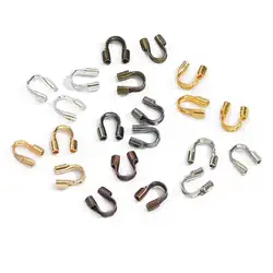 100 개/몫 4x4mm 루프 U 모양 걸쇠 커넥터 와이어 보호기 와이어 가드 보호 버클 액세서리 DIY 보석 만들기