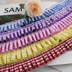 Silver Thread Plaid Cloth Folds Lace Fabric DIY Fashion Children's Wear Skirt Hat Home Textile Sewing Decorative Bow Production