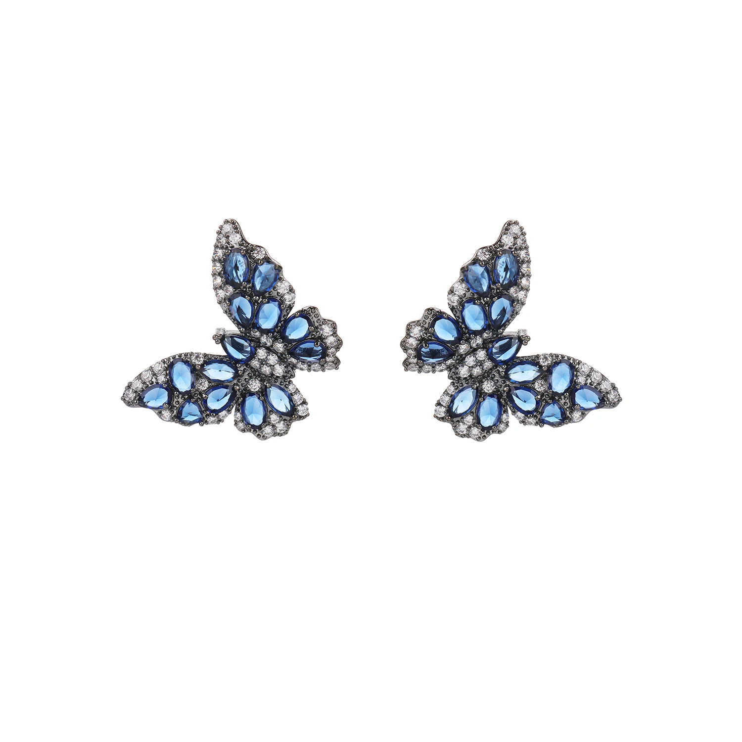 Cubic Zircon CZ Butterfly Earrings for Wedding, Crystals Drop Earring for Bride, Women Girl Birthday Party Jewelry CE11483