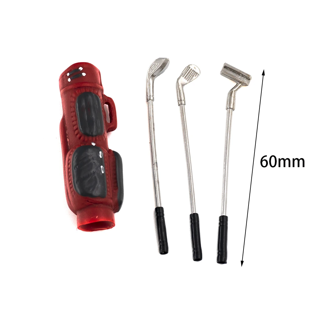 1/12 Dollhouse Miniature Accessories Mini Golf Clubs with Bag Model Toys for Doll House Decoration