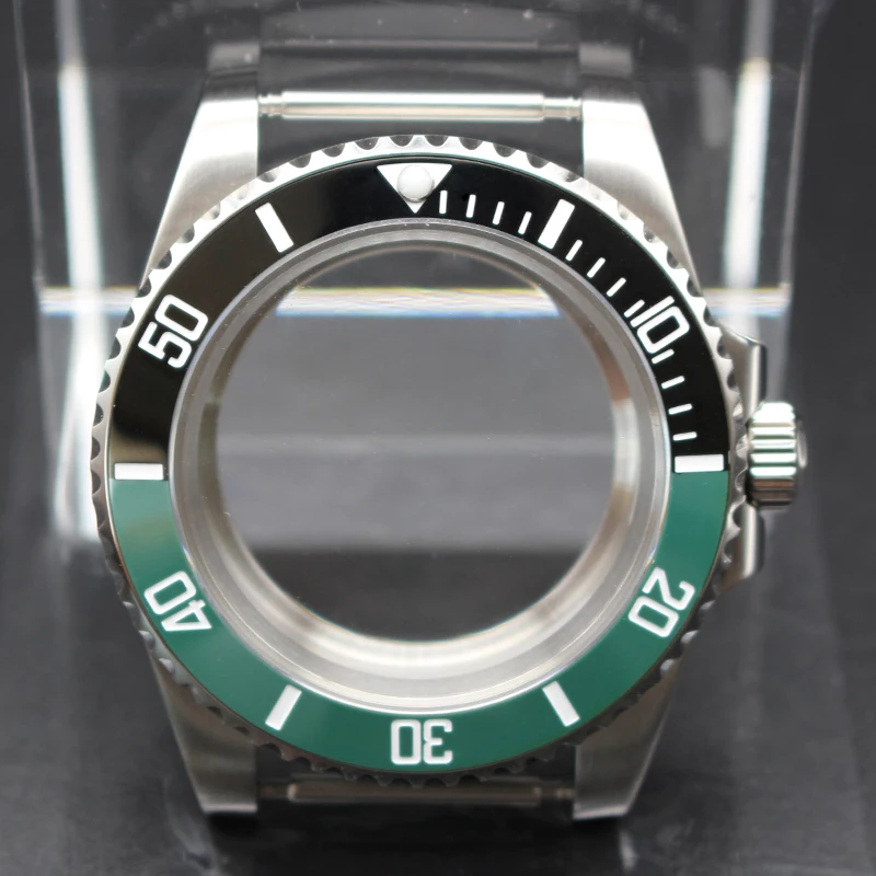 40mm Cases Men's Watch Ceramic Bezel Sapphire Glass Fit NH35 NH36 ETA 2824 Miyota 8215 Movement 28.5mm Dial Submariner Parts image 3