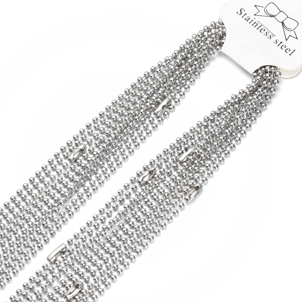 Semitree 10pcs/lot 304 Stainless Steel 60cm Ball Chain Necklaces Keychains for DIY Jewelry Findings Making Wholesale Chains