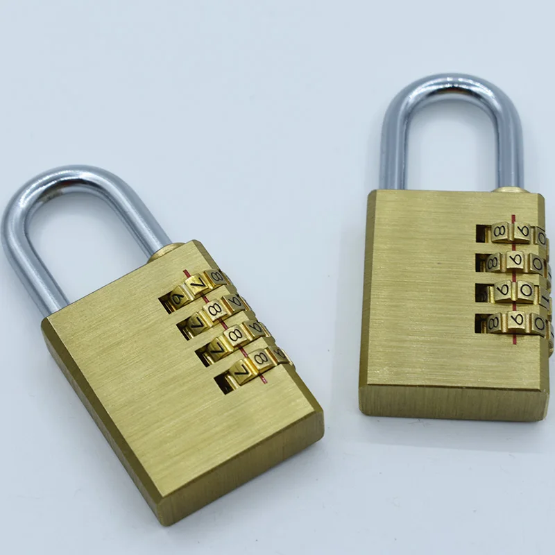 Solid Brass Copper Security Padlock Password Combination Suitcase Luggage Metal Code Lock for Gym Digital Locker