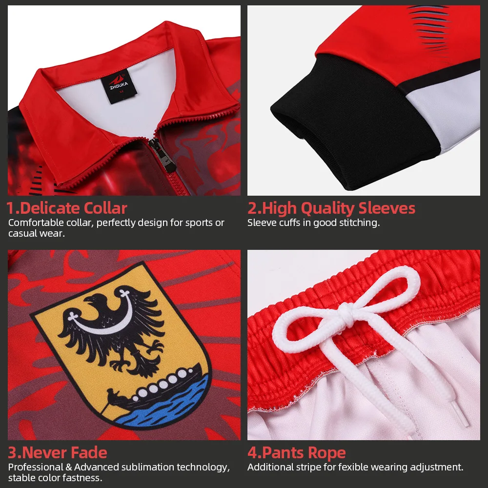Survetement Men Football Jerseys Running Jogging Track Suit Design Jerseys Soccer Sport Tracksuit Set Football Sportswear Jacket image 2