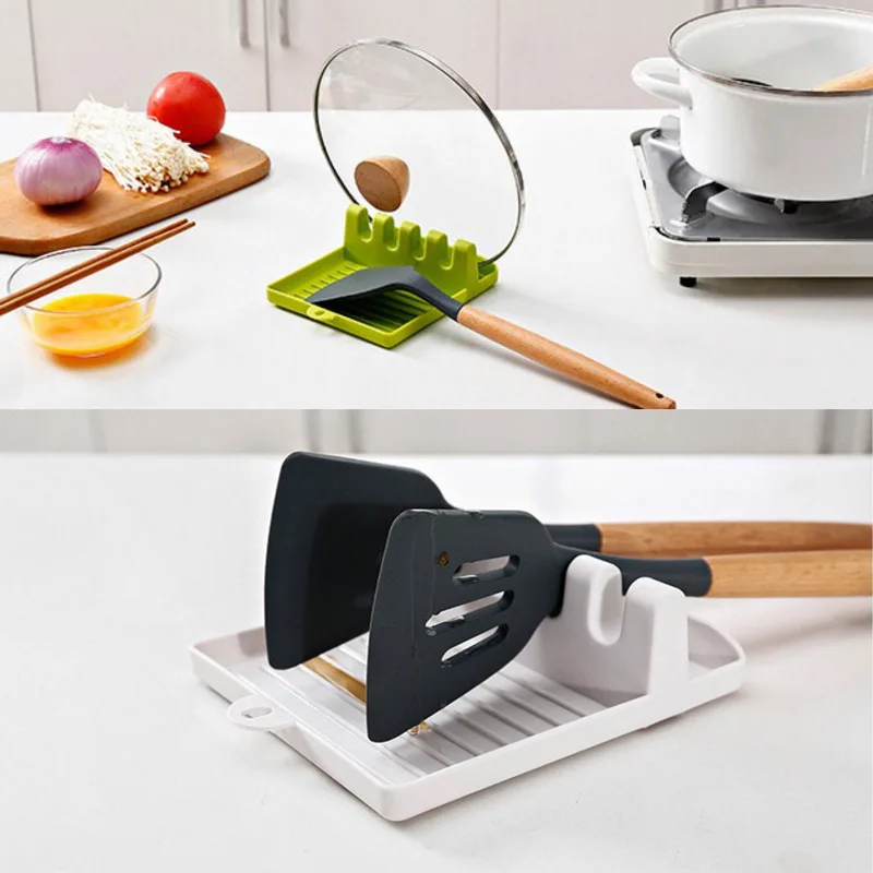 Support de rangement pour couverts, tapis antidérapant, multifonctionnel, avec spatule, ustensiles de cuisine