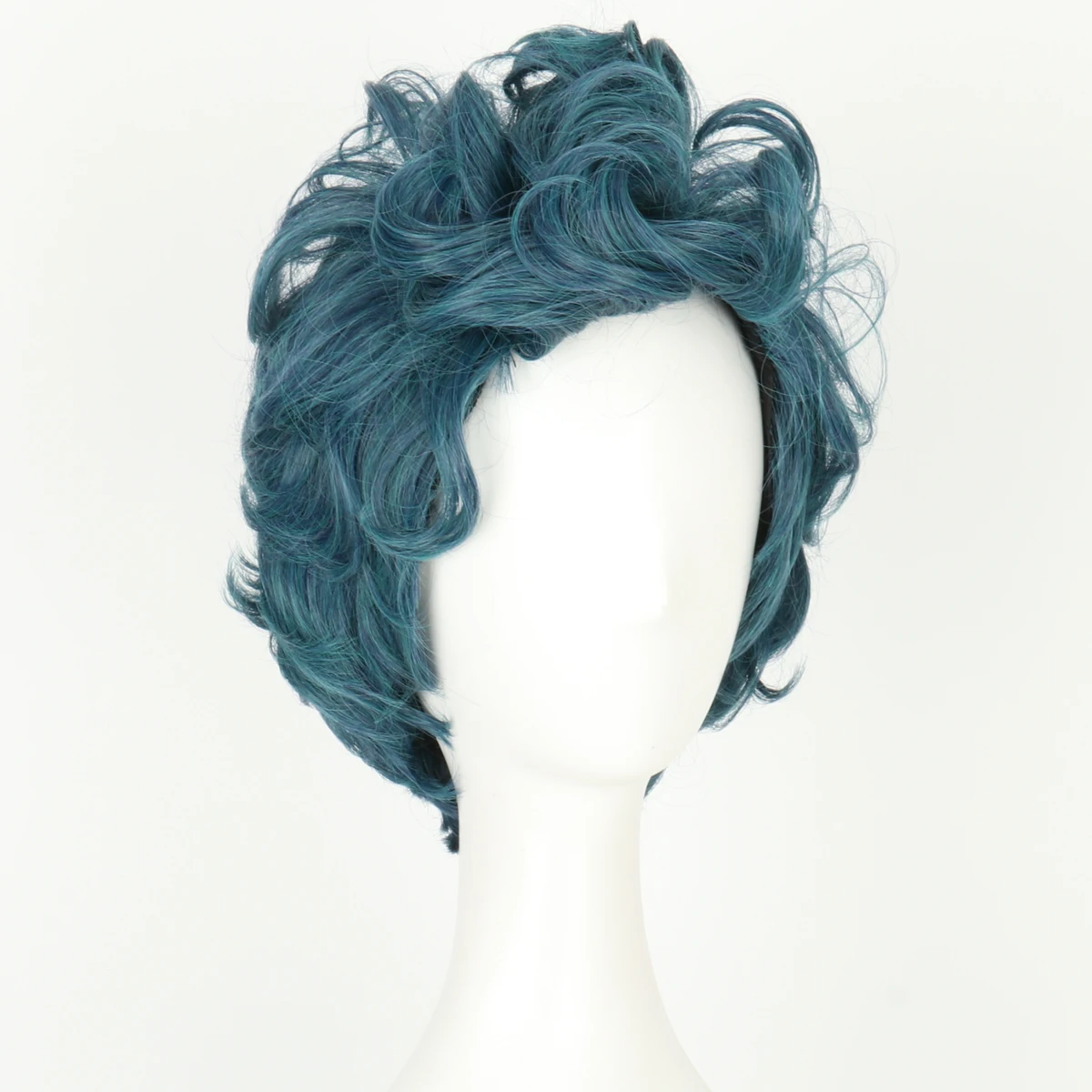 Miss U Hair-peluca corta ondulada de elfo mágico para hombre y niño, disfraz de Halloween, pelo azul y gris