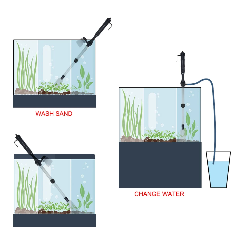 Elétrica Água Mudar Bomba Filtros, filtro De Sucção, vácuo Do Aquário, Fish Tank Pipe, removedor De Resíduos, cascalho Cleaner Tool