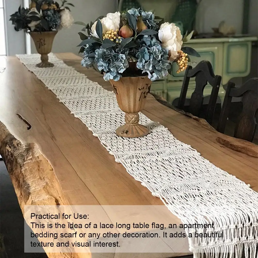 Corredor de mesa boêmio mesa artesanal cama tapeçaria mão-tecido macrame corredor de mesa com borlas festa de casamento decoração de casa