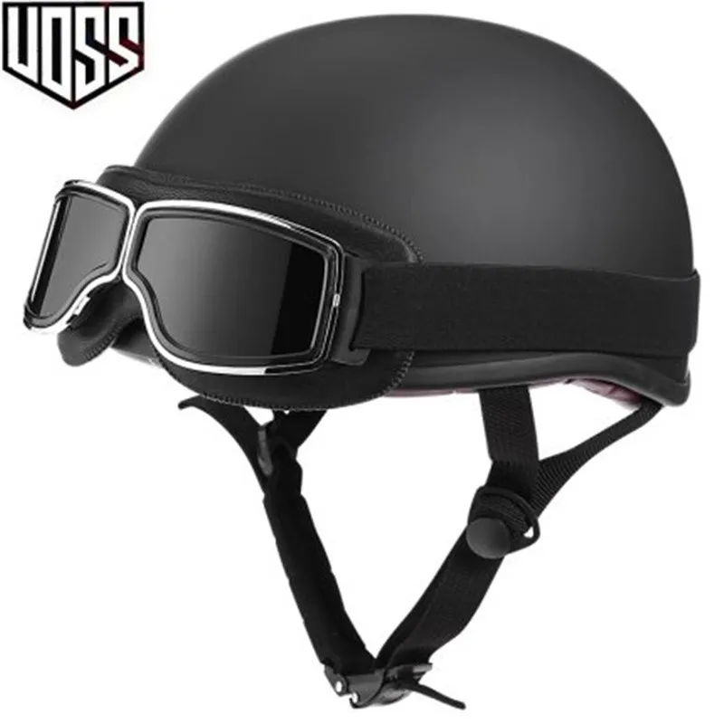 Motorcycle Motorbike Rider Half Open Face Helmet Visor With Collar vintage Motorcycle Motorbike Vespa dark lens Matte black M