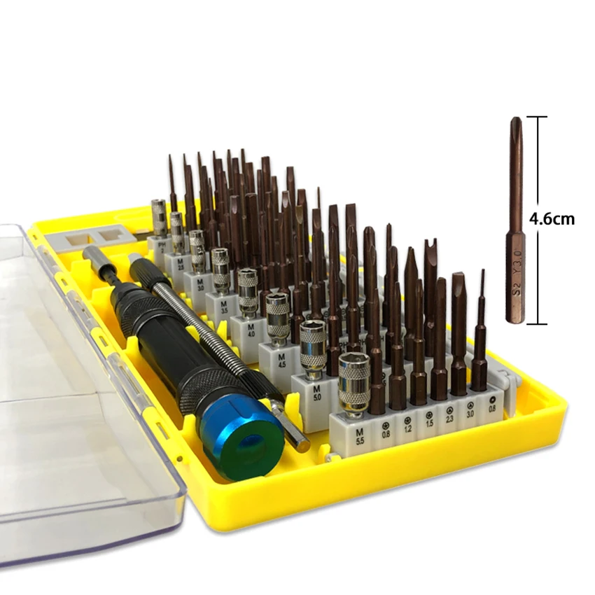 60 in 1 Toolkit - Screwdriver Set with Flexible Shaft, Degausser for Electronics, Smartphone, Computer & Tablet Repair Kit