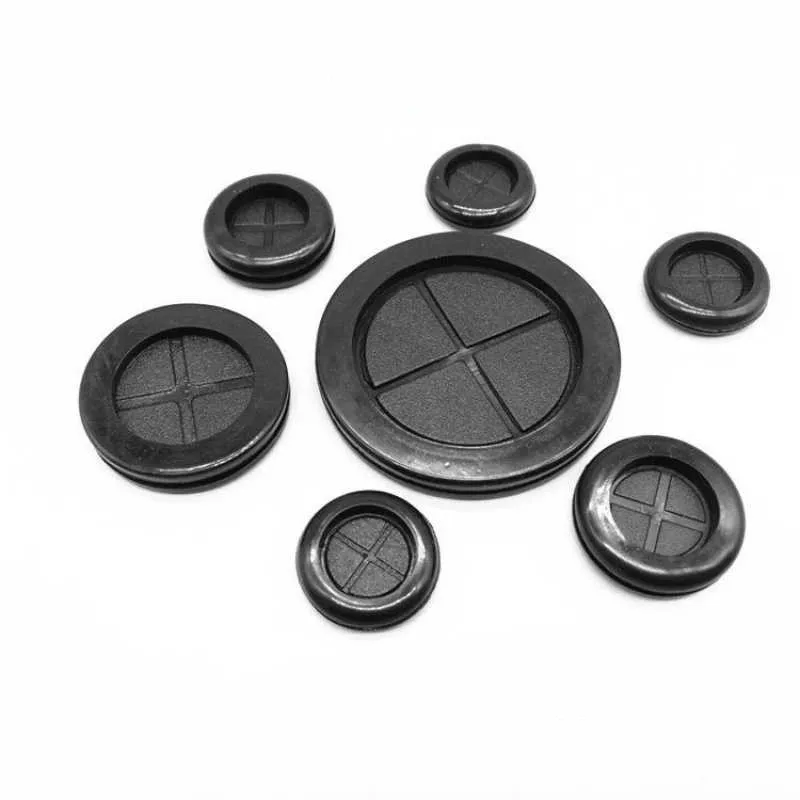 6-20pcs Black Rubber Coil Electric box inlet outlet Seal wire ring Dust plug cover cable protector Organize Mechanical Hardware