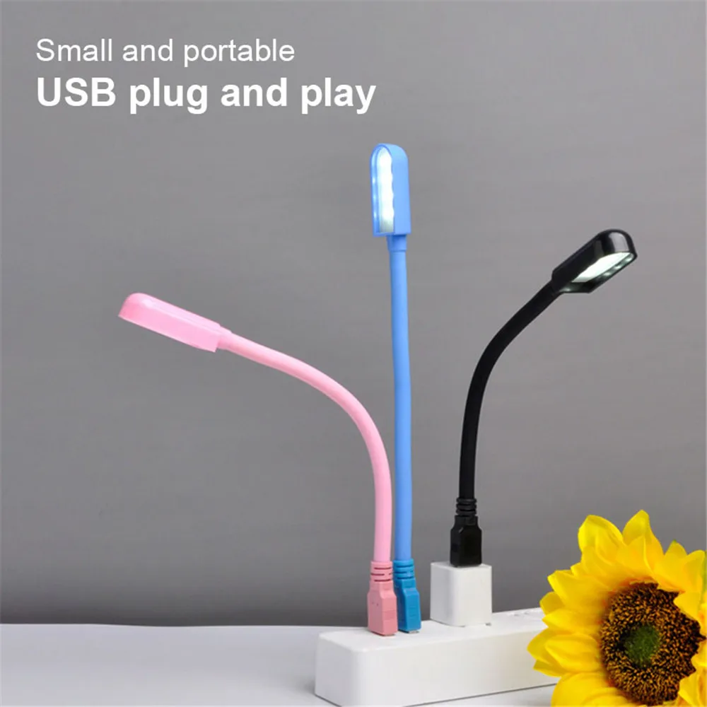 26cm Mini USB Reading Lamp Portable Ultra Bright 8LEDs LED Lamp Flexible Book Light for Power Bank Laptop Notebook PC Computer