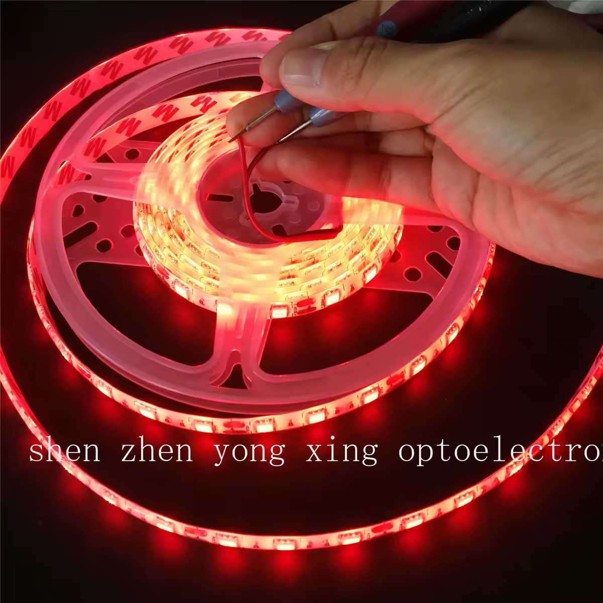 DC12V 1M 5M SMD 5050 צבע אדום עמיד למים 300 LED גמיש 3M רצועת תאורה