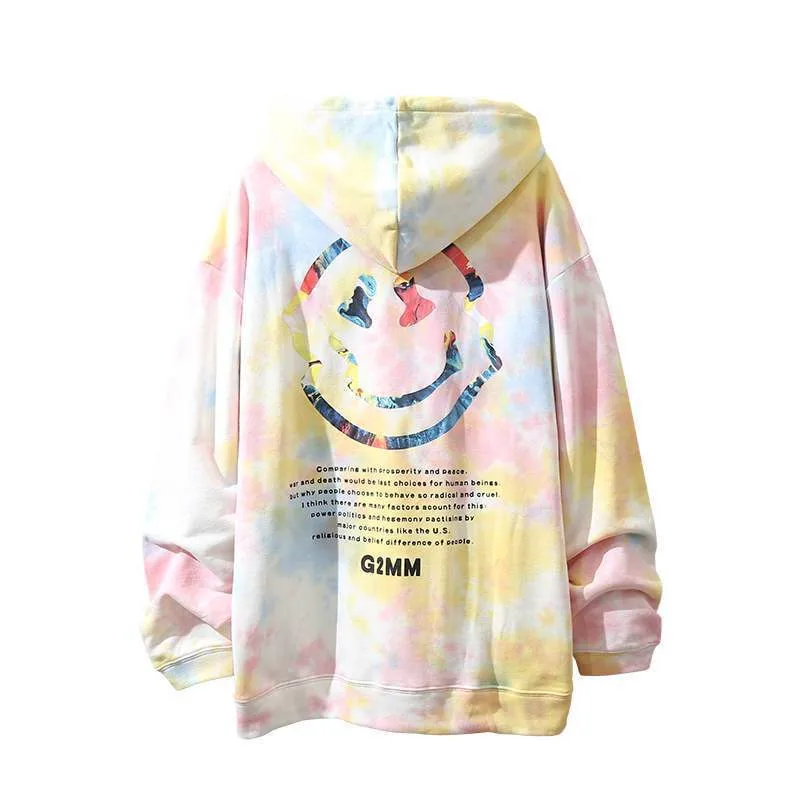 Cool Smile Print Hoodie Streetwear Harajuku Hip Hop Sweatshirt Men Nice Rock Tops Casual Funny Autumn Hooded Hoodies Male