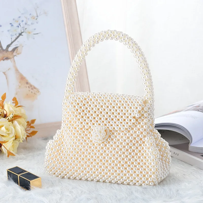 Luxury Pearl Beading Evening Bag Women Handmade Bridal Wedding Party Dinner Hand Bags Ladies Day Clutch Handbag XA873H