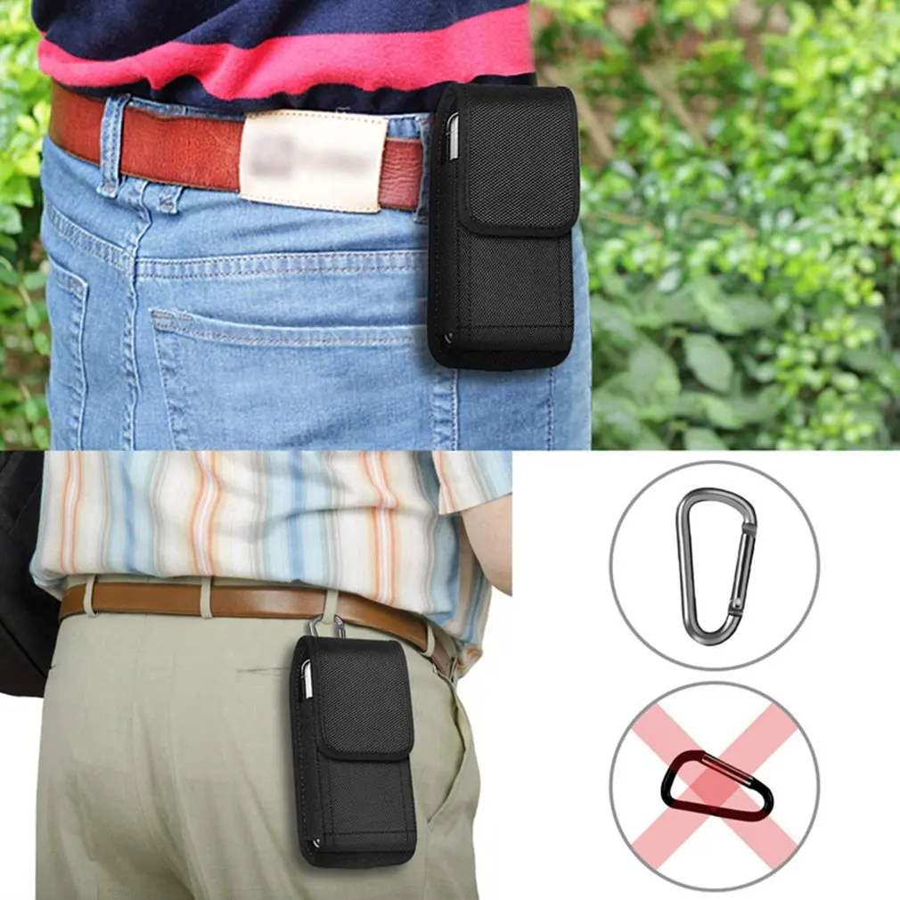 Tactical Cell Phone Pouch Holster with Free D Buckle Protable Wallet Card Waist Pack Outdoor Sports Nylon Carrying Case