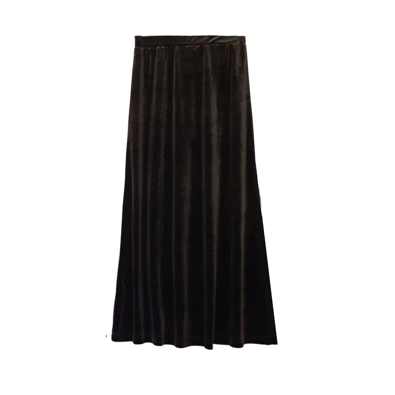 TIYIHAILEY-Velour geplooide fluwelen rok voor dames, lange maxi, A-lijn, elastische taille, klant gemaakt, XS-10XL, nieuw, winter