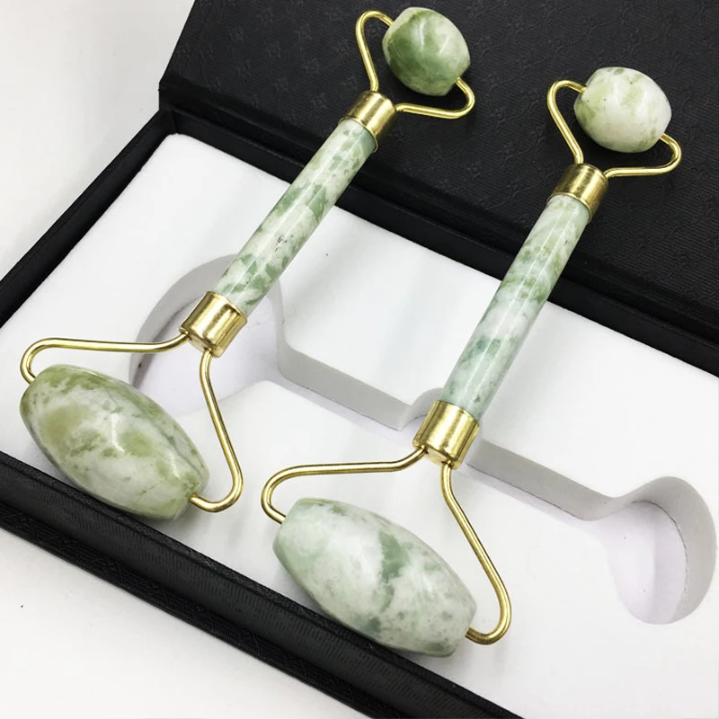 Natuurlijke Jade Gezicht Massager En Steen Facial Afslanken Lift Massage Jade Roller Voor Gezicht Kin Hals Schoonheid Huidverzorging Gereedschap huidverzorging