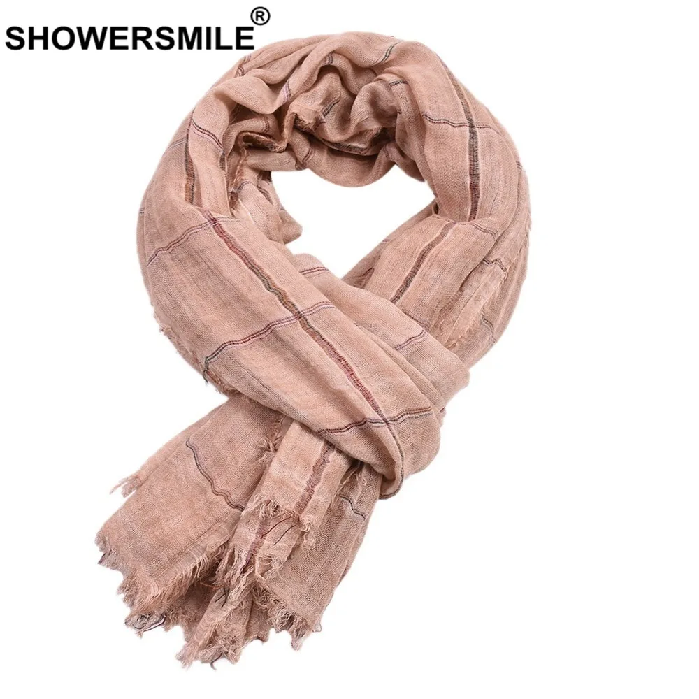 SHOWERSMILE Red Men Scarf Plaid Tie Dye Scarf for Men Warm Casual Mens Scarves High Quality Brand Autumn Winter Accessories