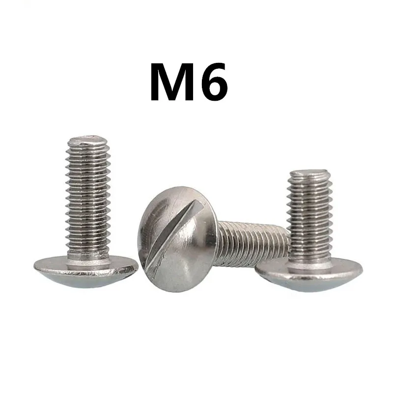 

20pcs/lot M6x8/10/12/16/20/25mm GB947 Stainless steel 304 material extra large flat head slotted screw