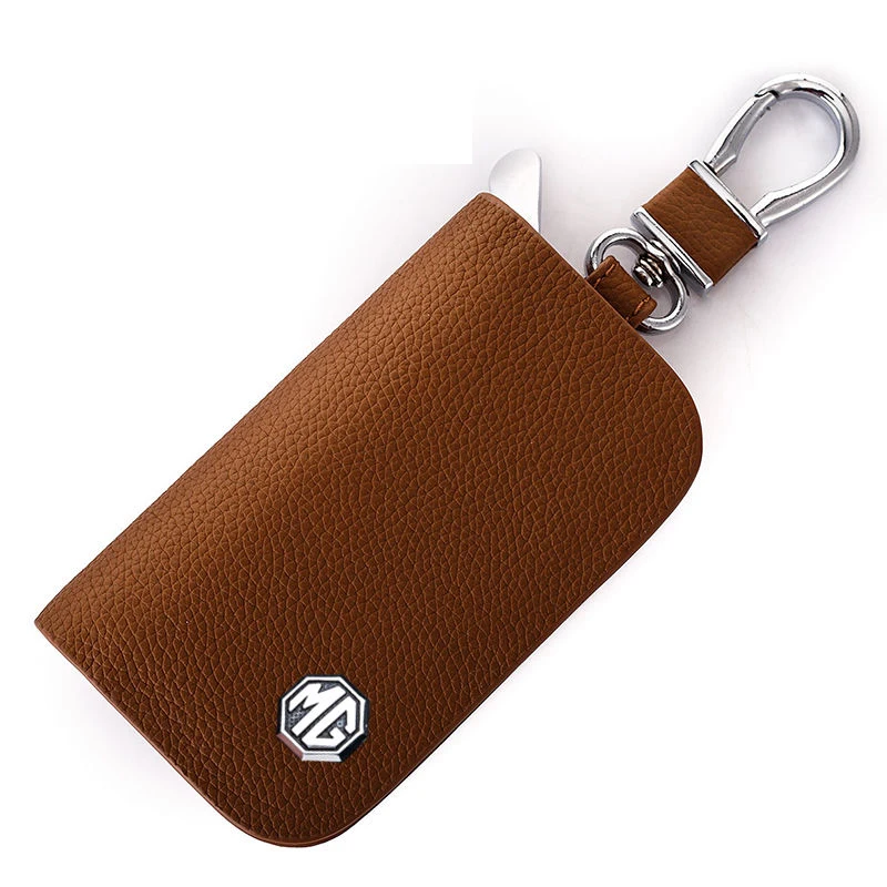 For MG ZS MG3 MG5 MG6 MG7 Rui Teng GT modified Special Leather Car Key Case Key case zipper key chain belt bag Car Accessories