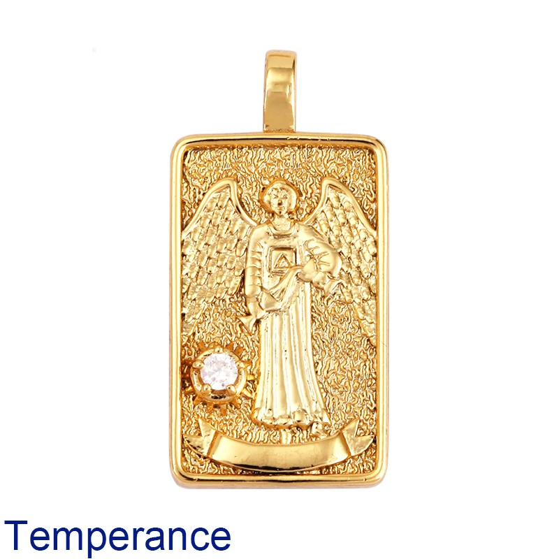 Tarot Karten Charm Anhänger, 2021 Neue 18K Reales Gold Überzogene DIY Schmuck Zubehör für Armbänder Halsketten Machen M06 – Detail 13