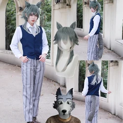 Beastars Legosi Cosplay Costume Uniform Cool Suit Grey Wolf Costume BEASTARS Legoshi Wigs Wolf Ears Personified Beasts Cos Props