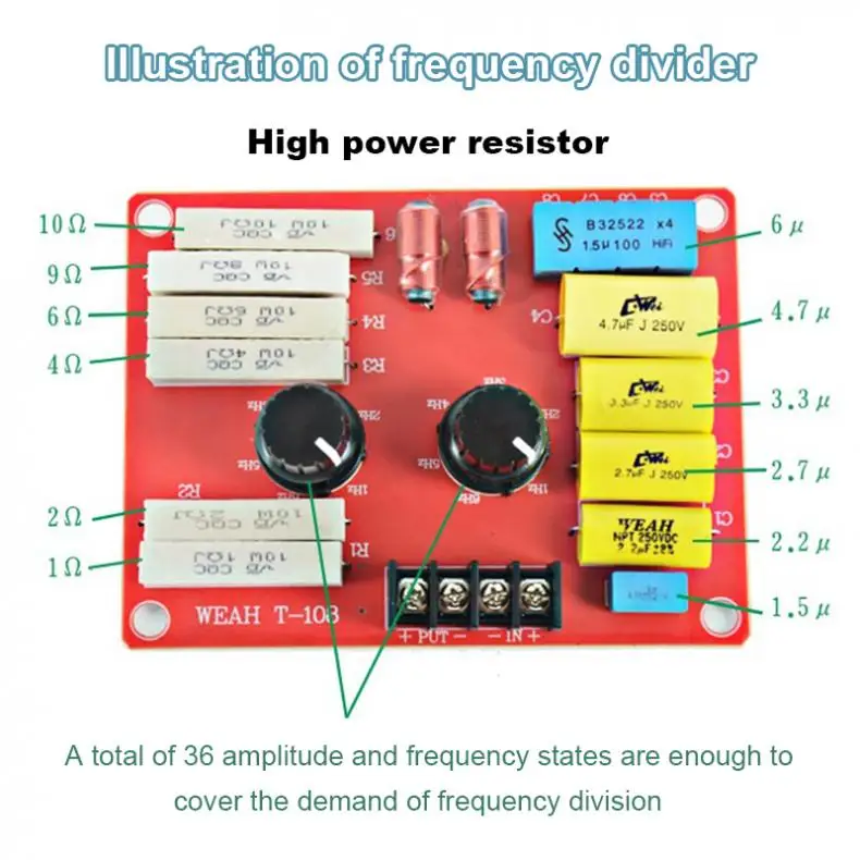 12V Universal Multi Segment Adjustable HiFi Home Speakers Audio Car Tweeter Modification Frequency Divider Crossover Filters