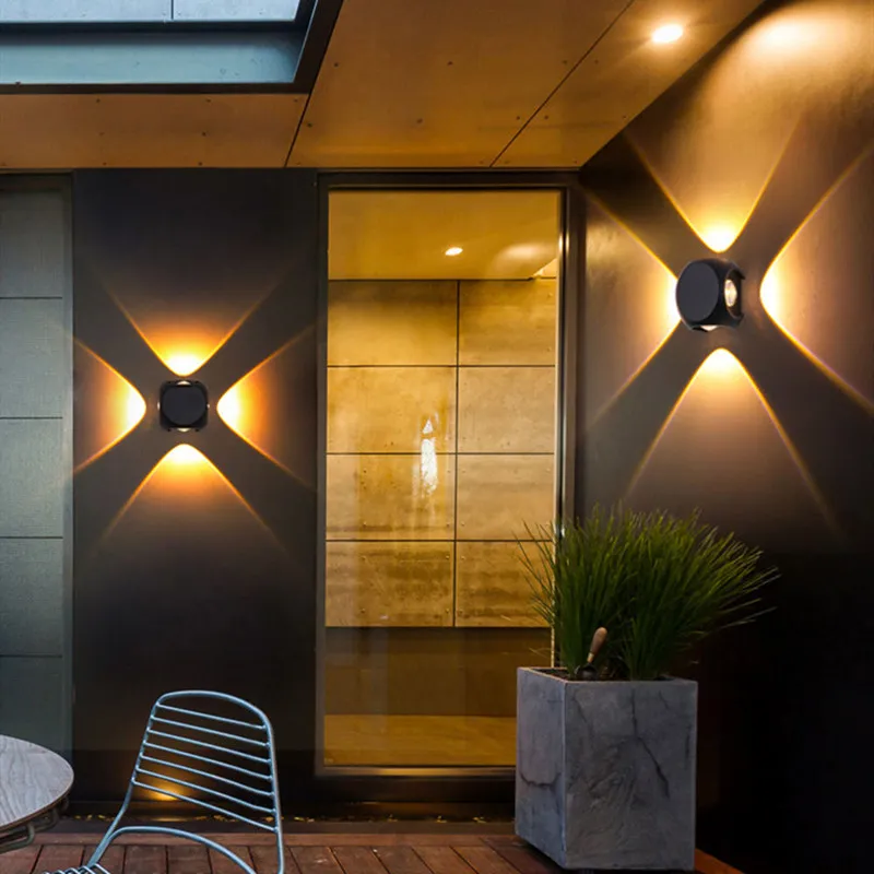Modern Minimalist Outdoor Waterproof LED Wall Lamp 6W 12W Creative Aisle Staircase Corridor Exterior Wall Lights Garden Sconce