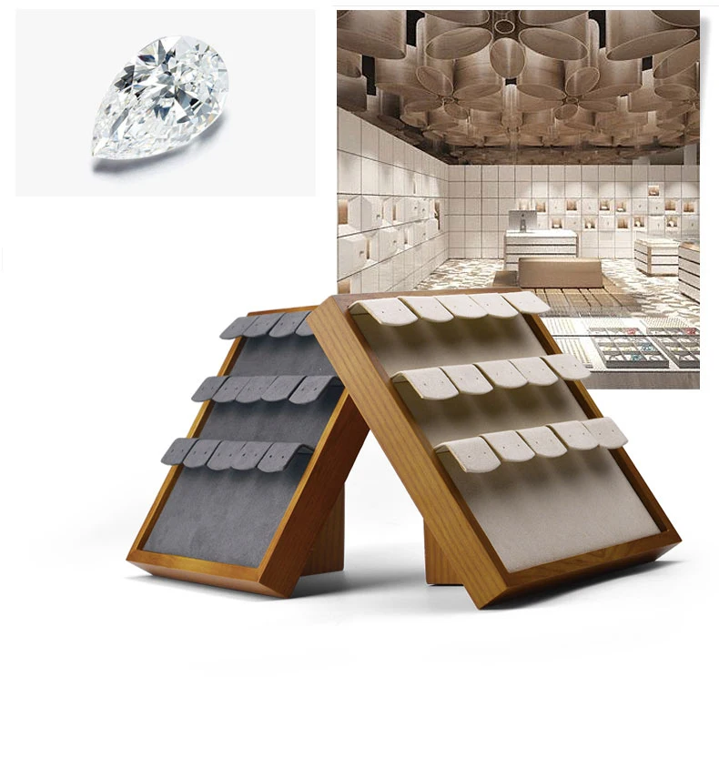Oirlv 15-Fächer Holz-Ohrringständer Schmuck-Organizer für Ohrstecker und Hängeohrringe Theken-Präsentationsständer Haushaltsaufbewahrung – Detail 8