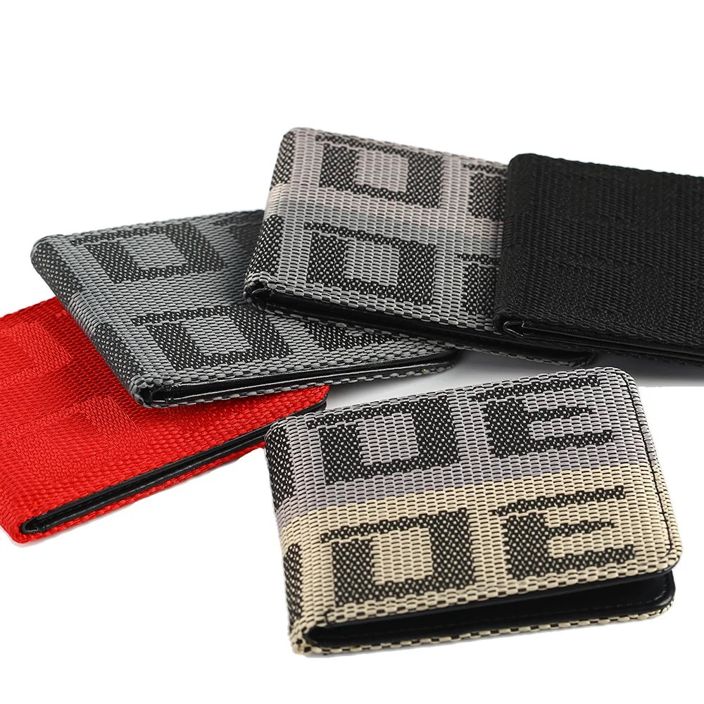 BRD Wallet JDM Tuning Car Auto Money Purse Clip Racing Fabric Cover Leather Canvas