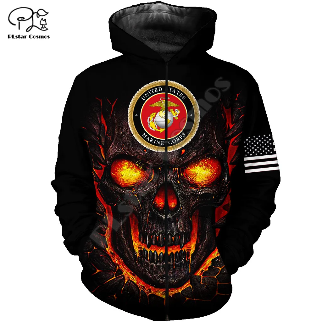 PLstar Cosmos USMC Marine Corps 3D Printed 2021 New Fashion Hoodies Sweatshirts Zip Hooded For Man/Woman Casual Streetwear U07